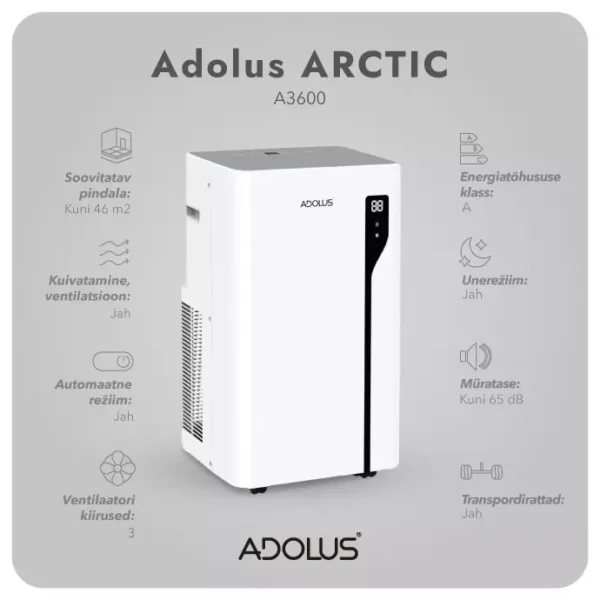 ADOLUS ARCTIC A3600 mobiilne konditsioneer koos aknatihendiga - Image 4